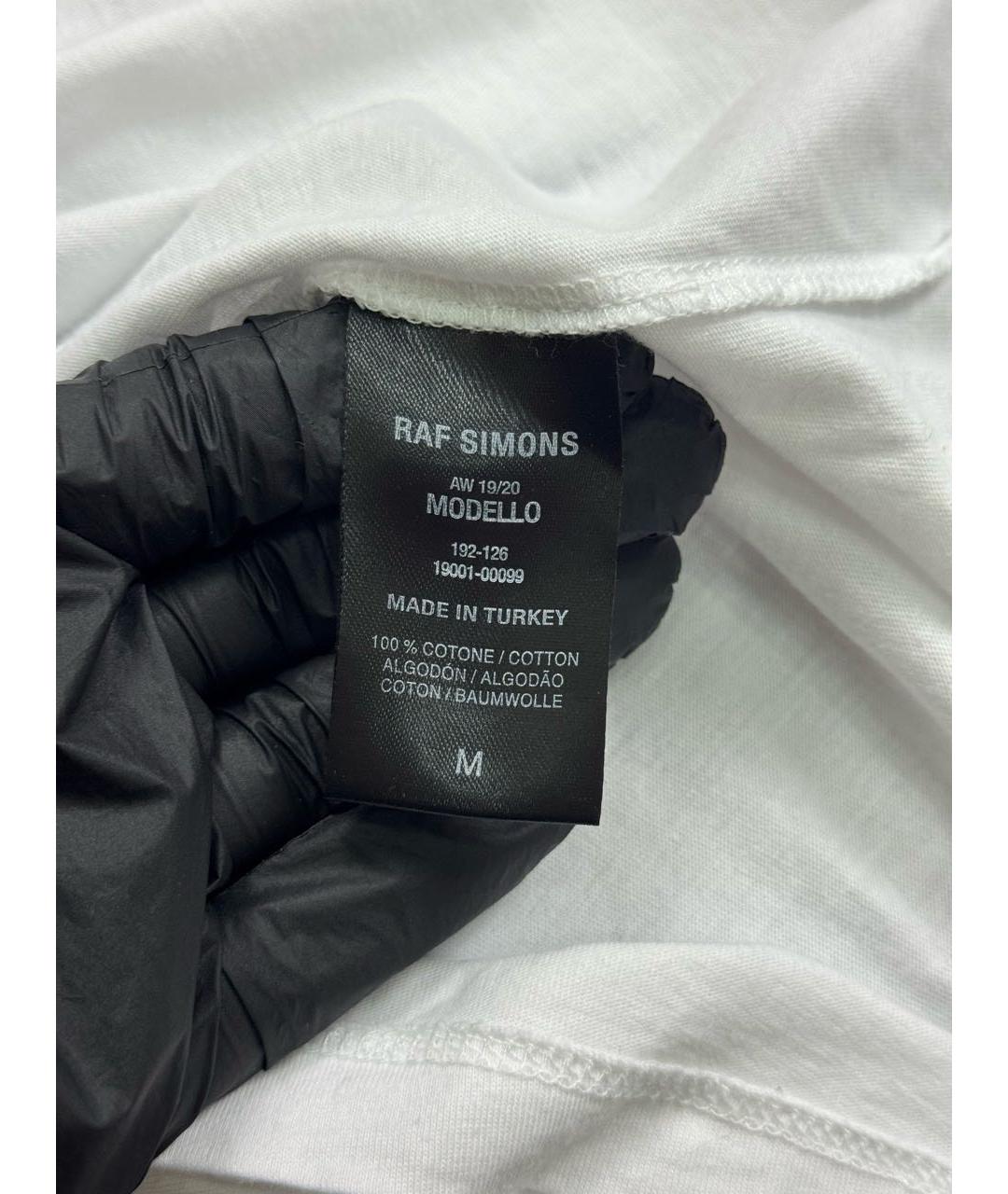 RAF SIMONS Белая хлопковая футболка, фото 8