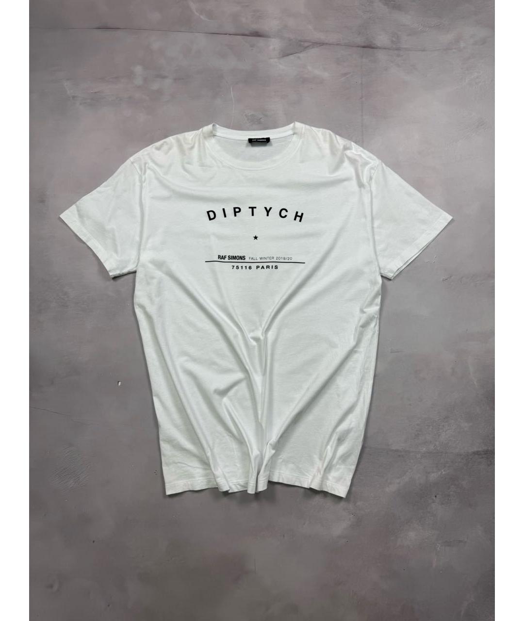 RAF SIMONS Белая хлопковая футболка, фото 2