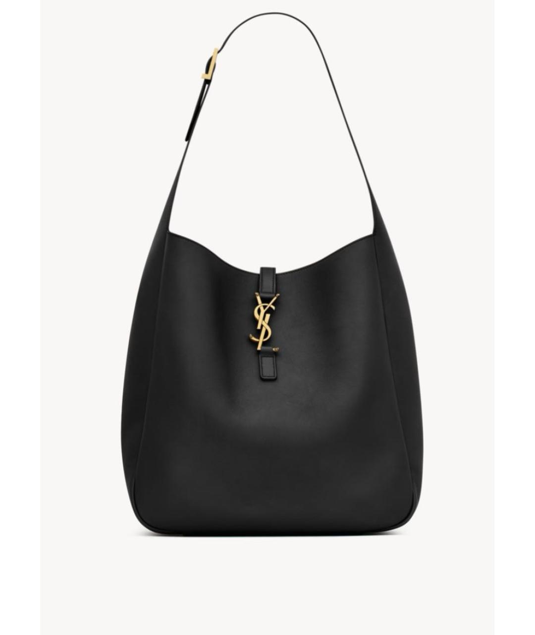 SAINT LAURENT Черная кожаная сумка тоут, фото 2