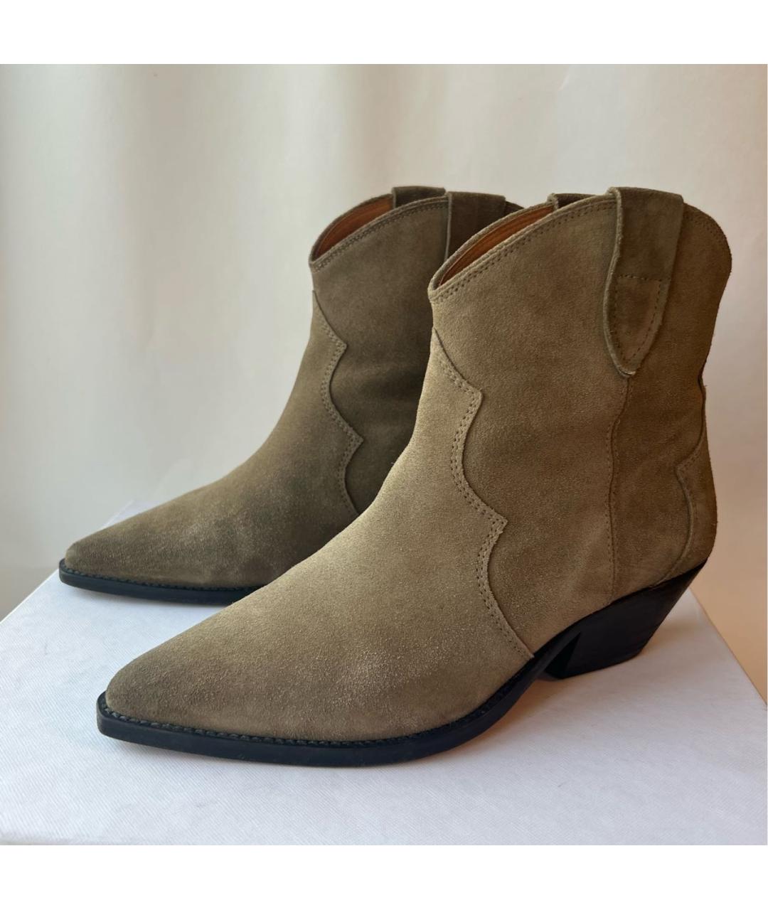 ISABEL MARANT Бежевые замшевые полусапоги, фото 5