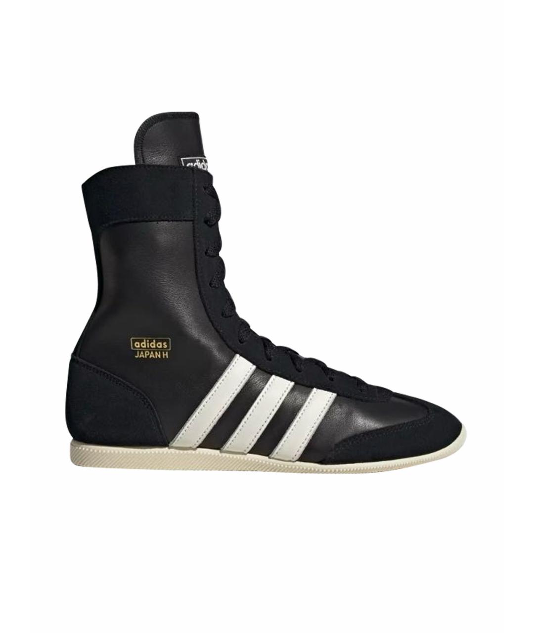 ADIDAS Черные кожаные высокие кроссовки / кеды, фото 1