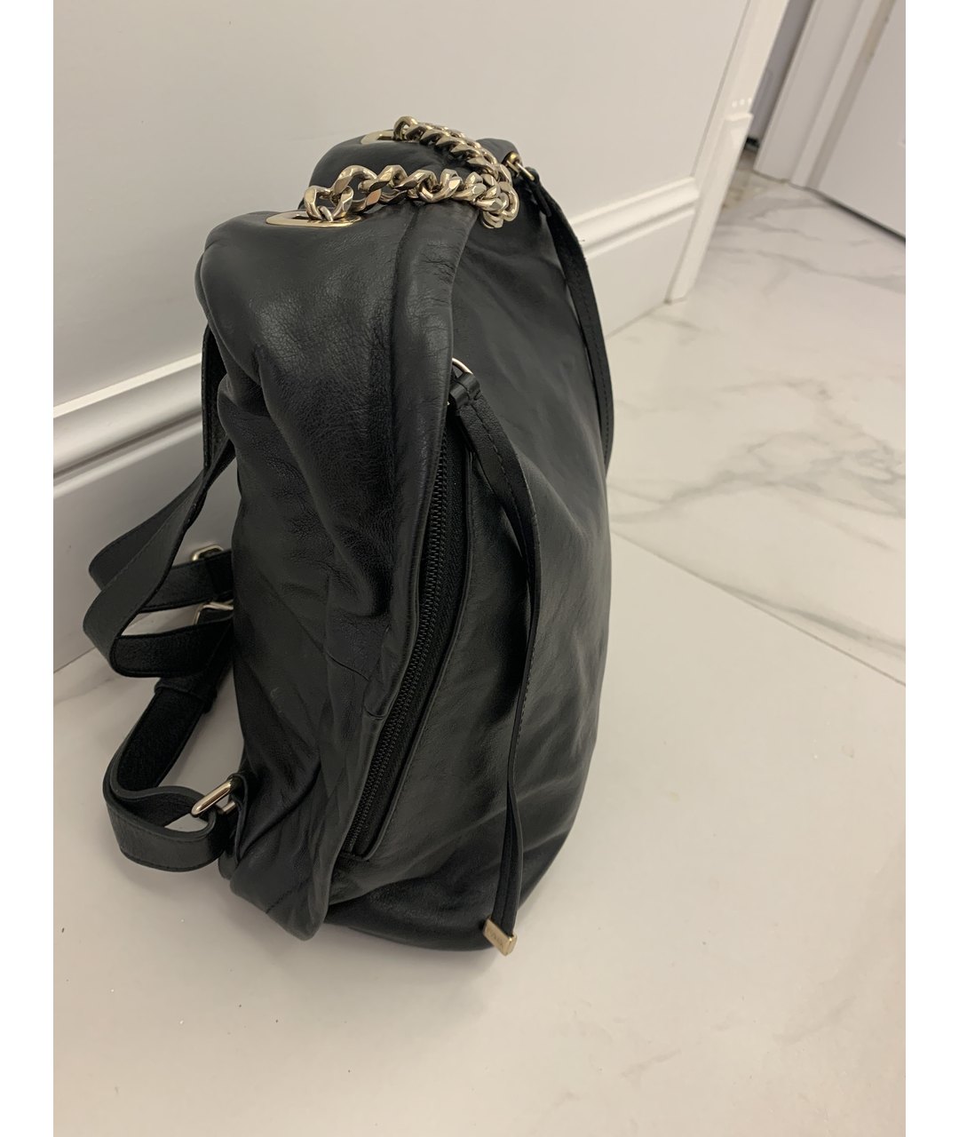 FURLA Черный кожаный рюкзак, фото 2
