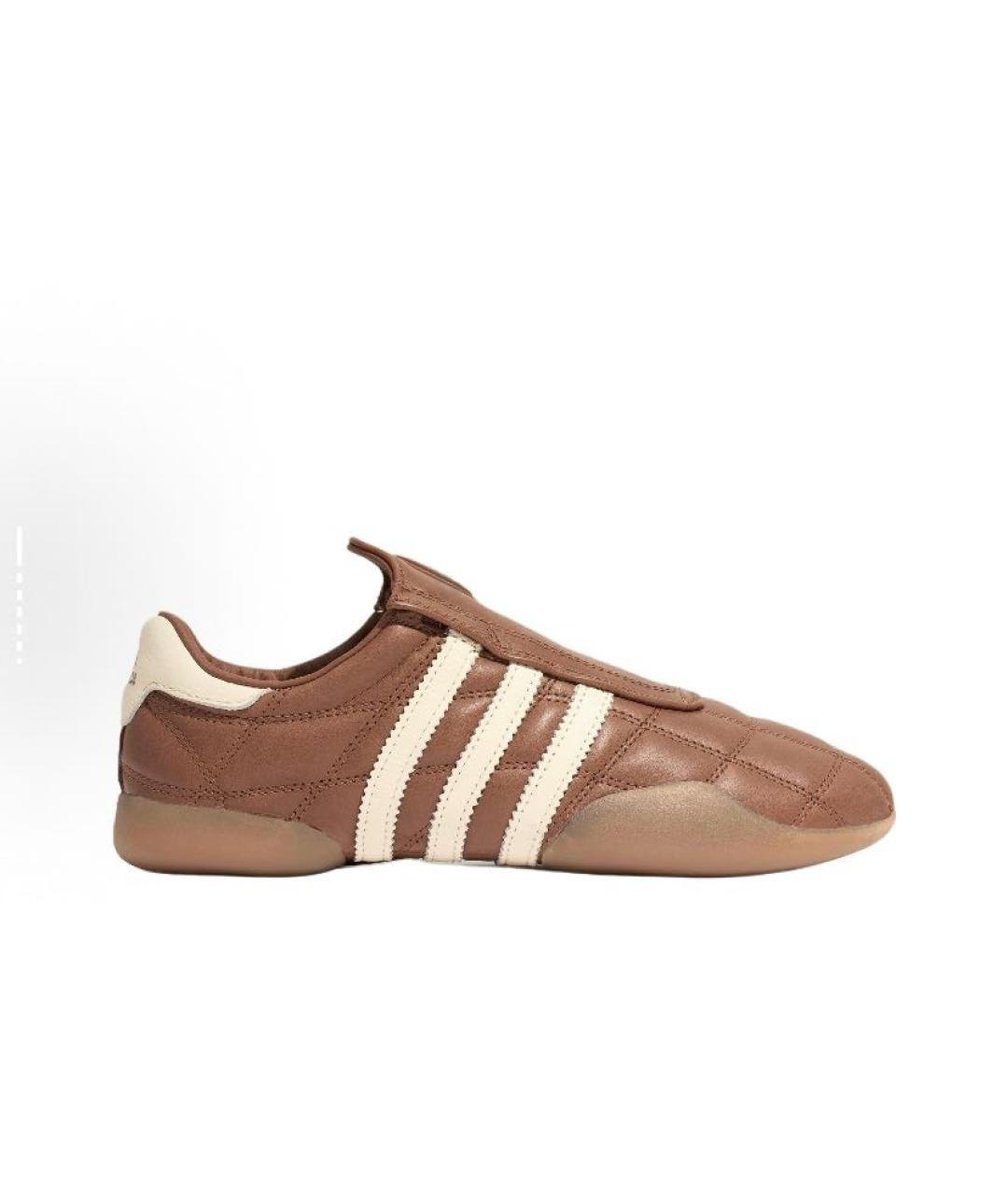 ADIDAS Коричневые кожаные низкие кроссовки / кеды, фото 6