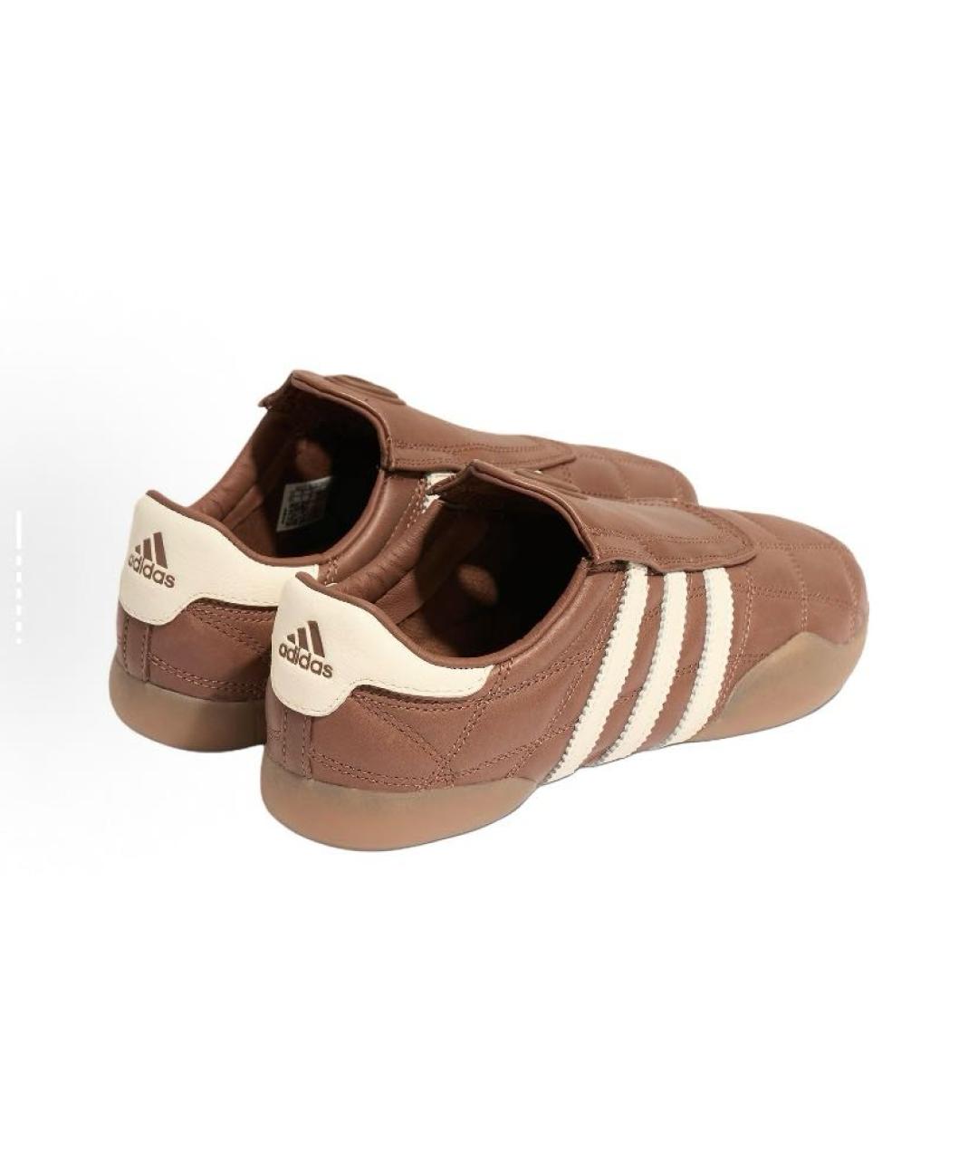 ADIDAS Коричневые кожаные низкие кроссовки / кеды, фото 4