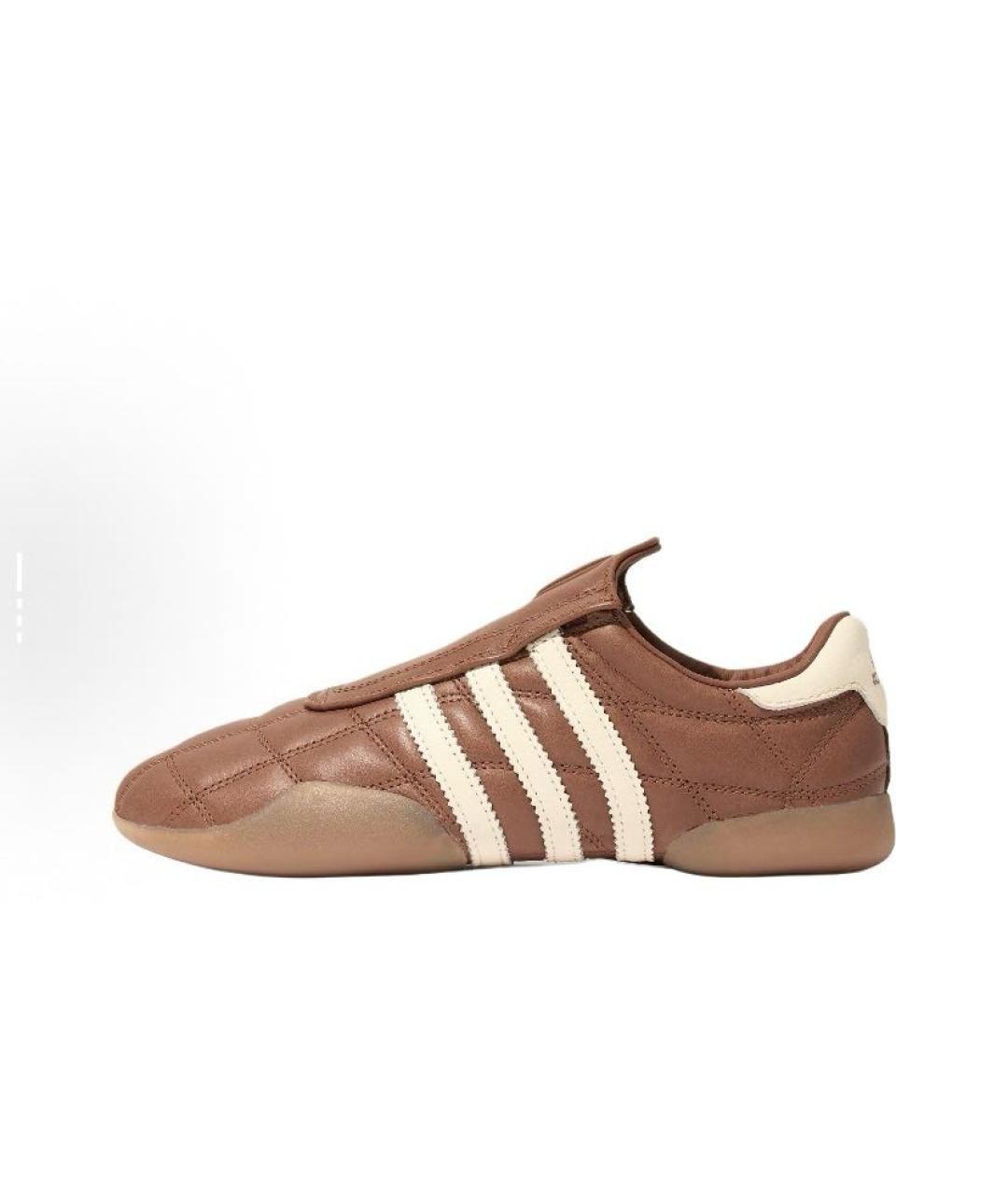 ADIDAS Коричневые кожаные низкие кроссовки / кеды, фото 2