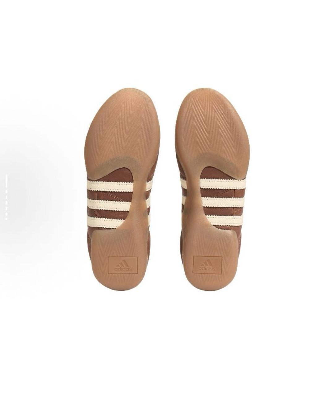 ADIDAS Коричневые кожаные низкие кроссовки / кеды, фото 5