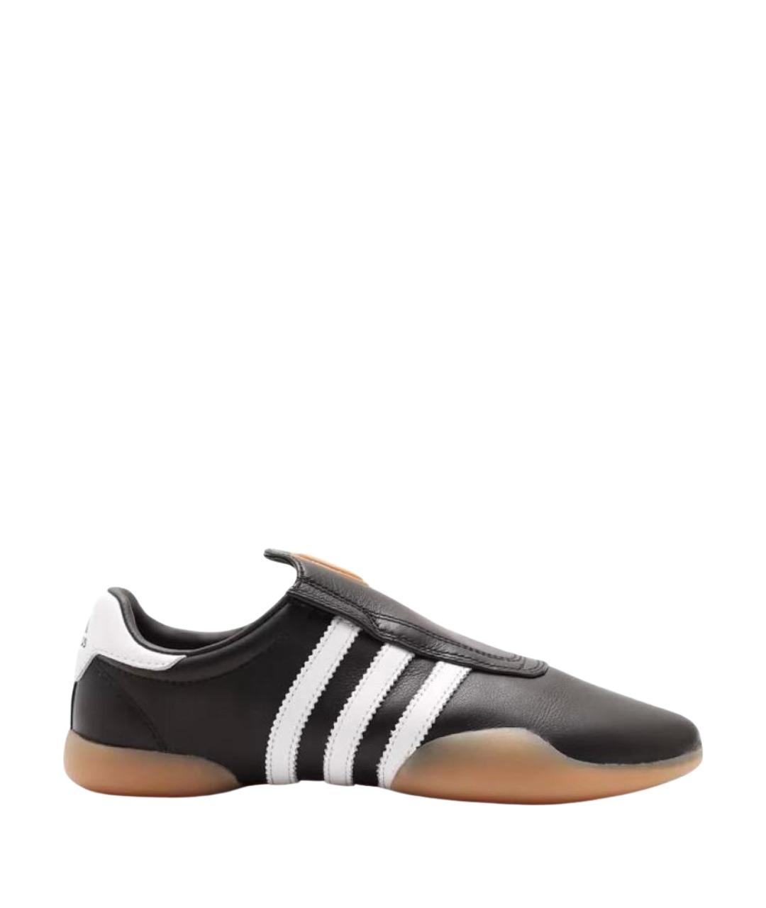 ADIDAS Черные кожаные низкие кроссовки / кеды, фото 1