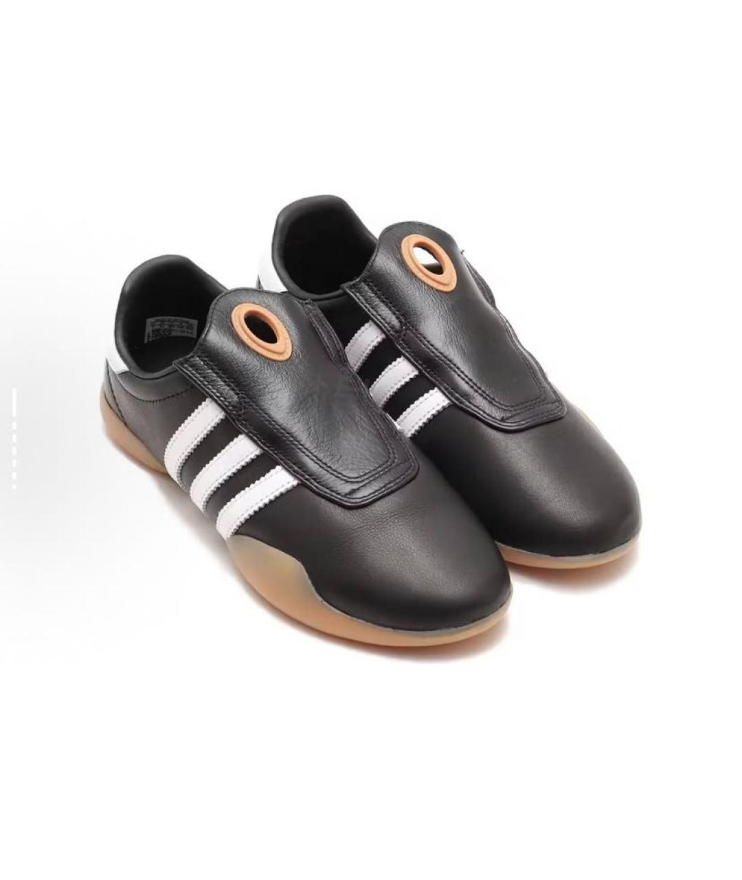 ADIDAS Черные кожаные низкие кроссовки / кеды, фото 5