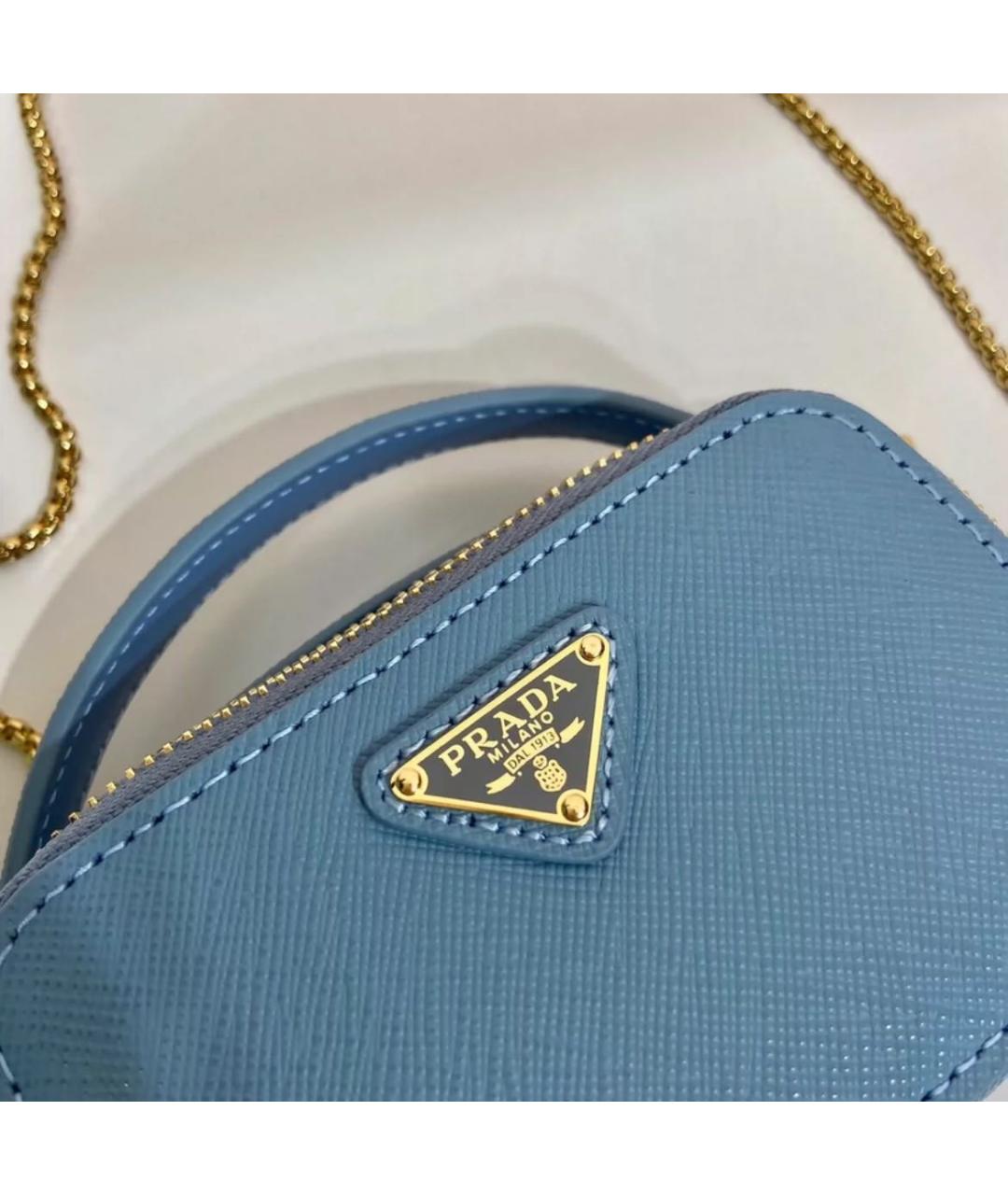 PRADA Голубая кожаная сумка через плечо, фото 4
