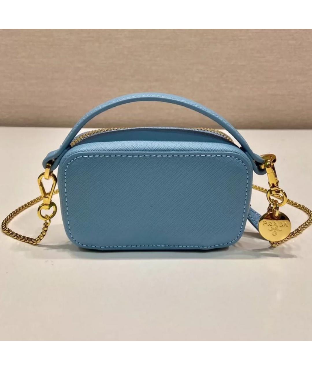 PRADA Голубая кожаная сумка через плечо, фото 2