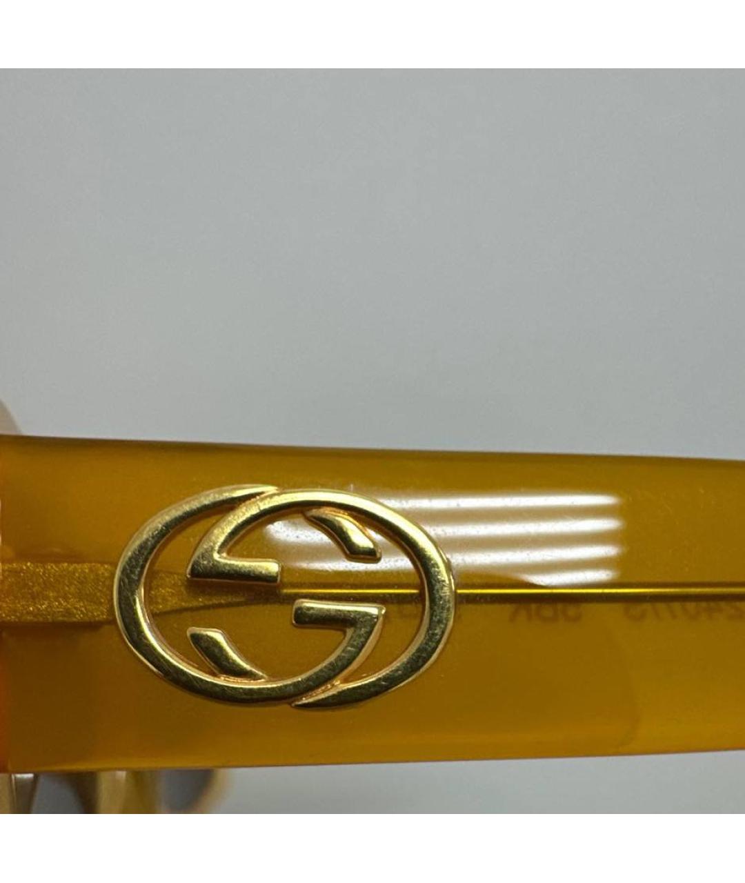 GUCCI Оранжевое пластиковые солнцезащитные очки, фото 5
