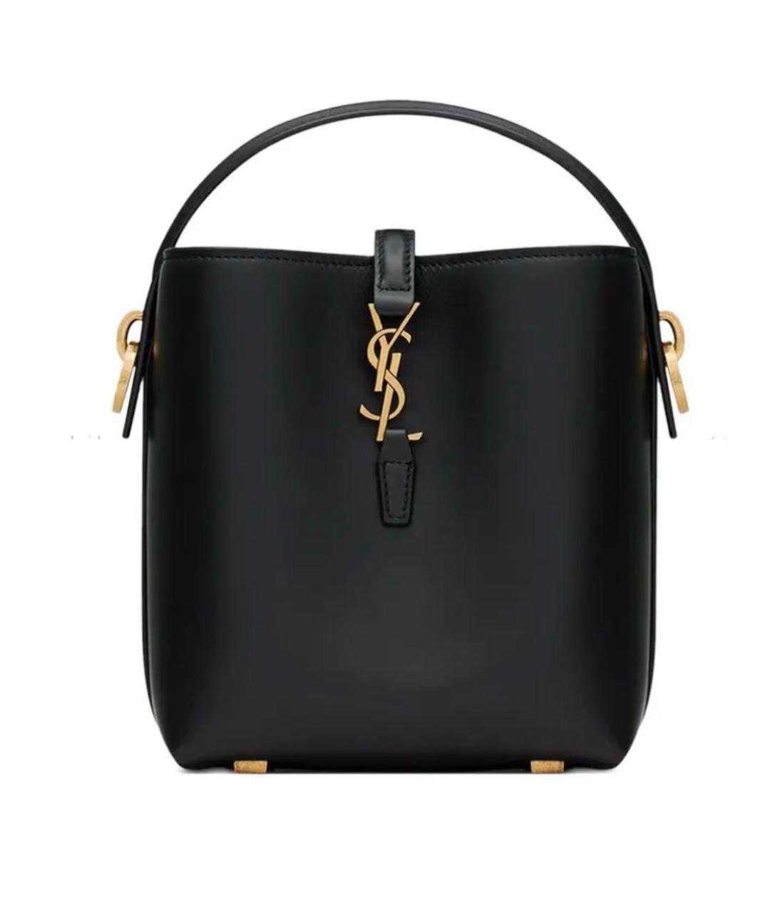 SAINT LAURENT Черная кожаная сумка с короткими ручками, фото 1