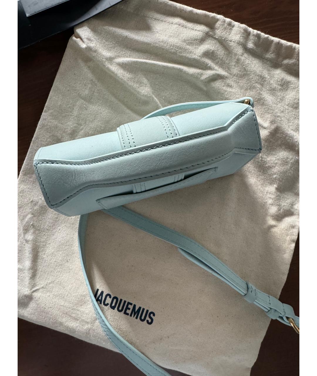 JACQUEMUS Голубая кожаная сумка через плечо, фото 3