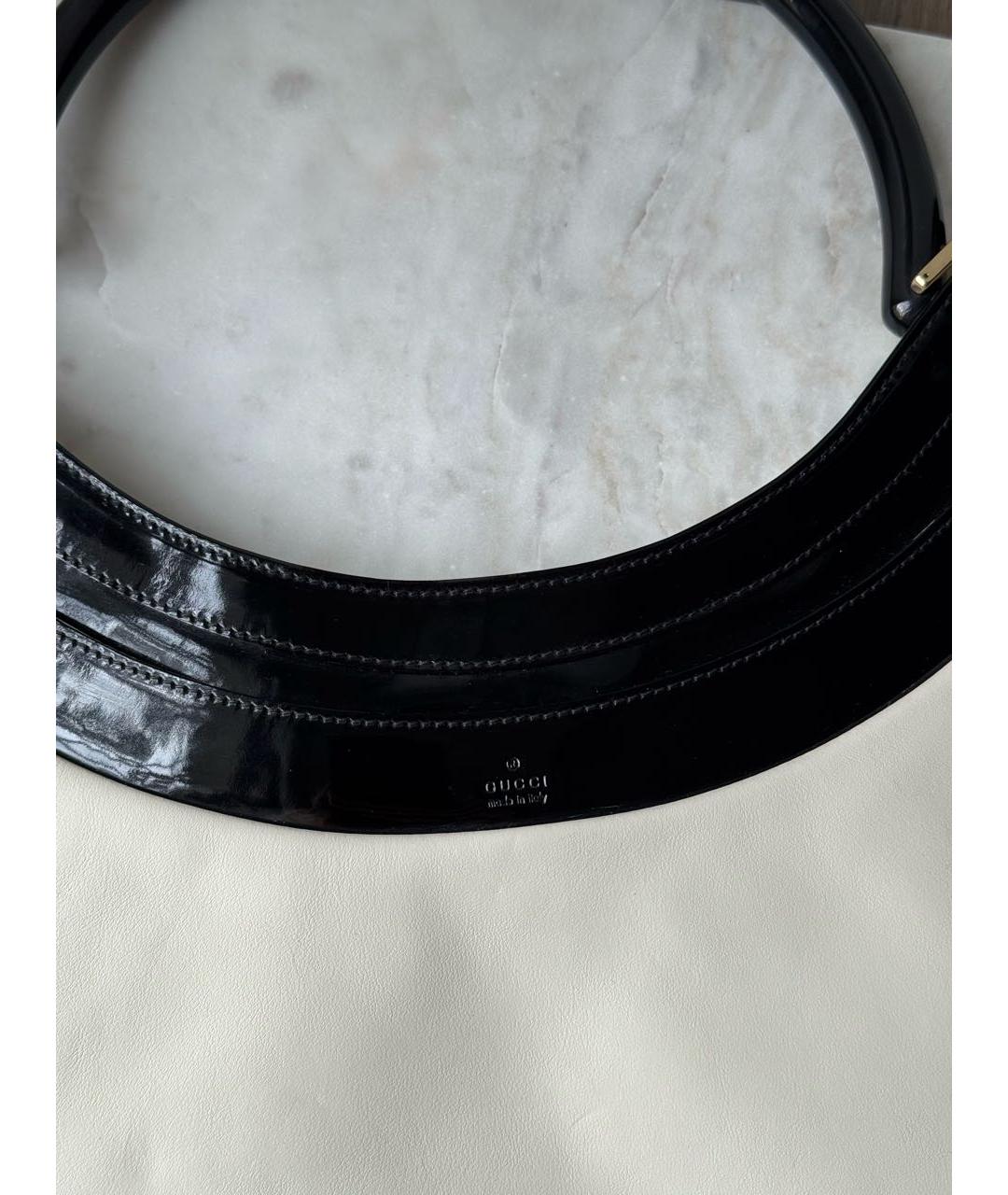GUCCI Белая кожаная сумка с короткими ручками, фото 5