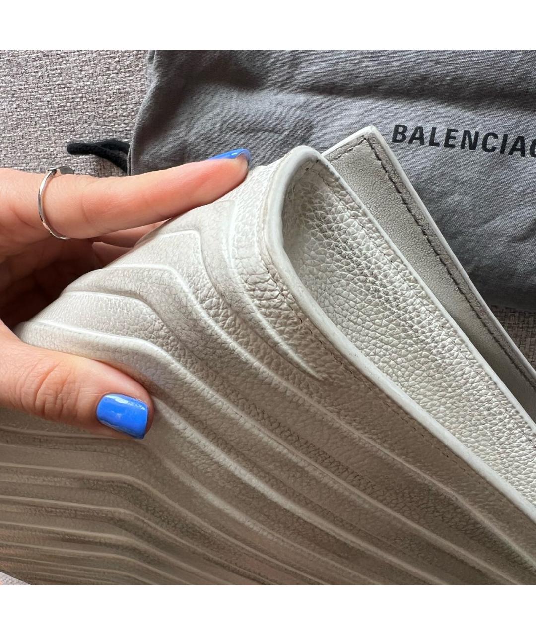 BALENCIAGA Белая кожаная сумка через плечо, фото 4