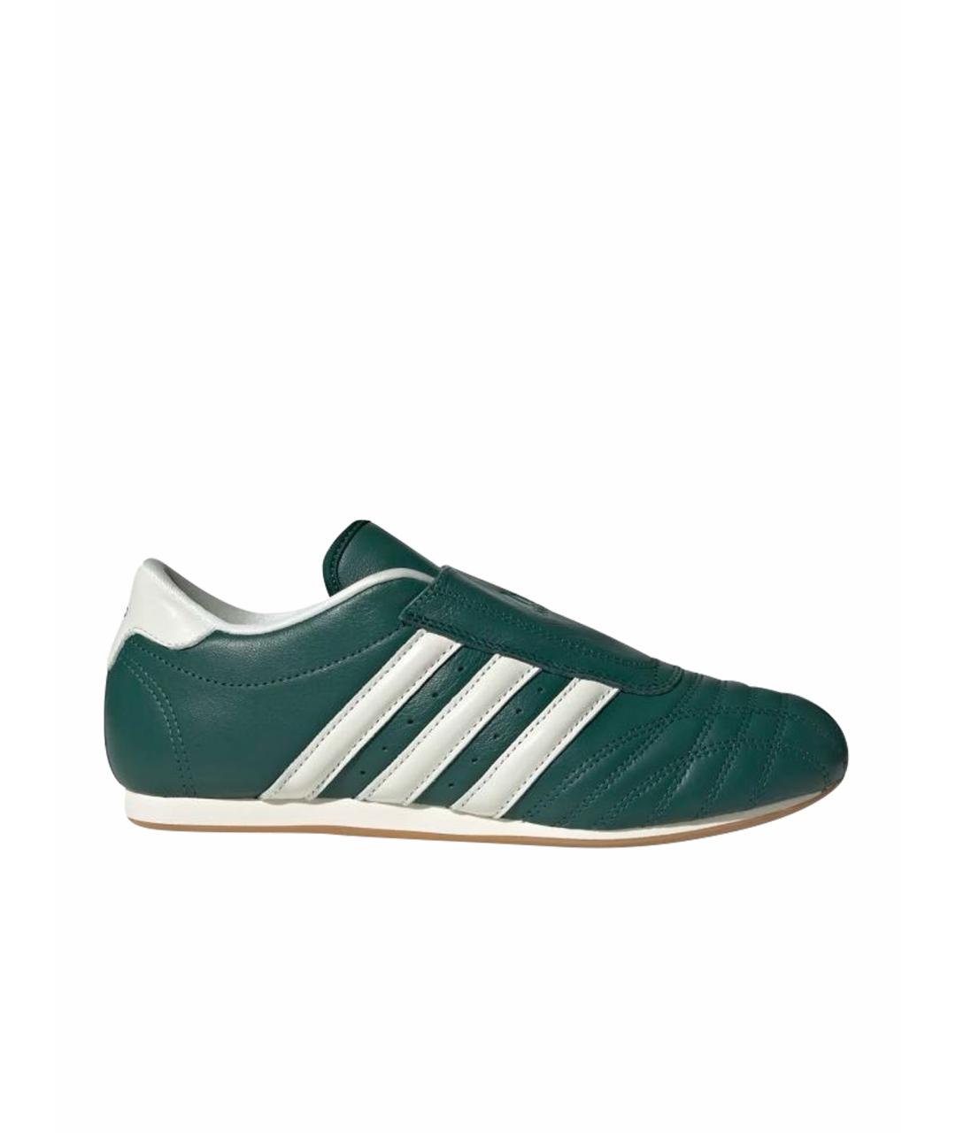 ADIDAS Зеленые кожаные низкие кроссовки / кеды, фото 1