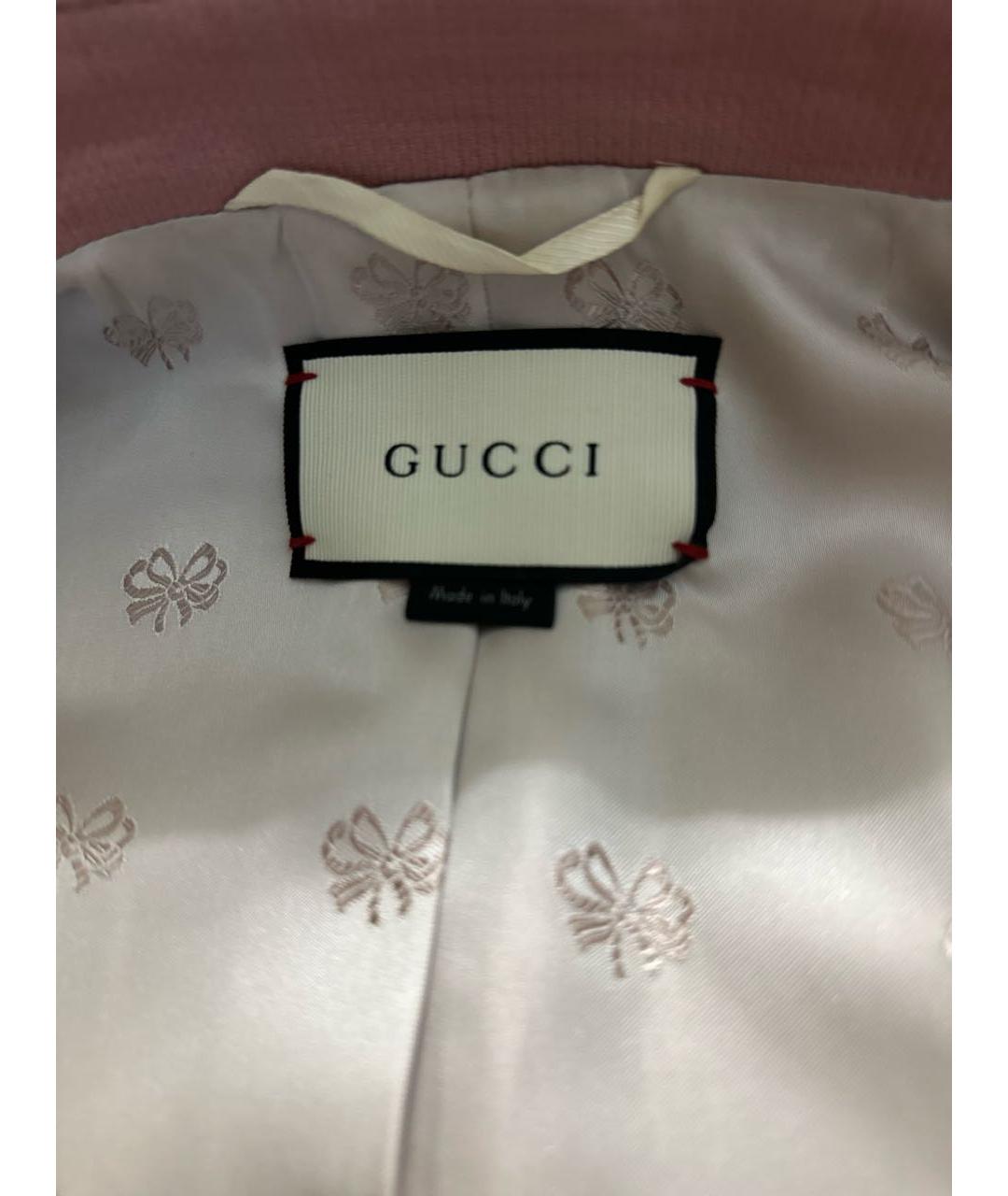 GUCCI Розовый шерстяной жакет/пиджак, фото 3