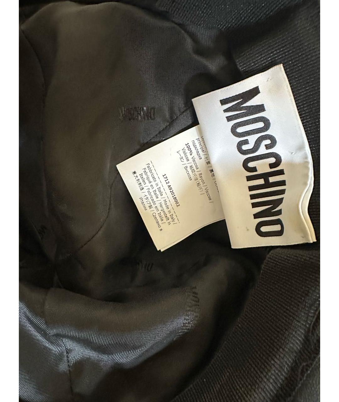 MOSCHINO Черная кожаная кепка, фото 5