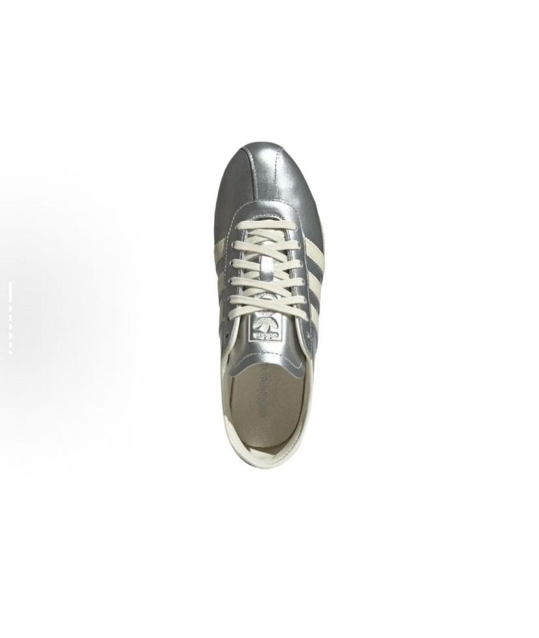 ADIDAS Серебряные кожаные низкие кроссовки / кеды, фото 3