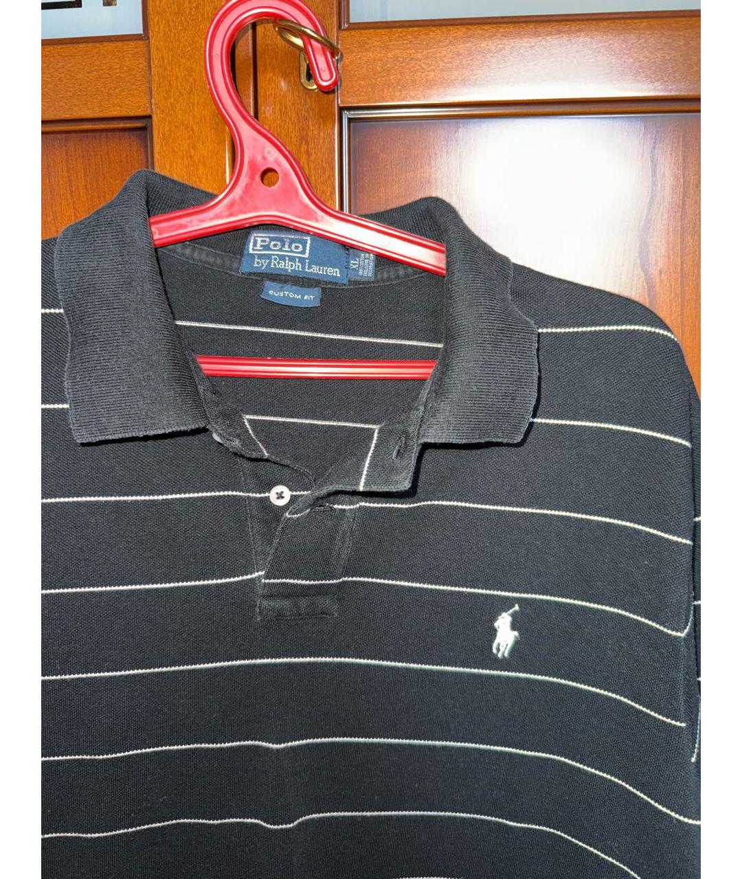 POLO RALPH LAUREN Черное хлопковое поло с коротким рукавом, фото 3