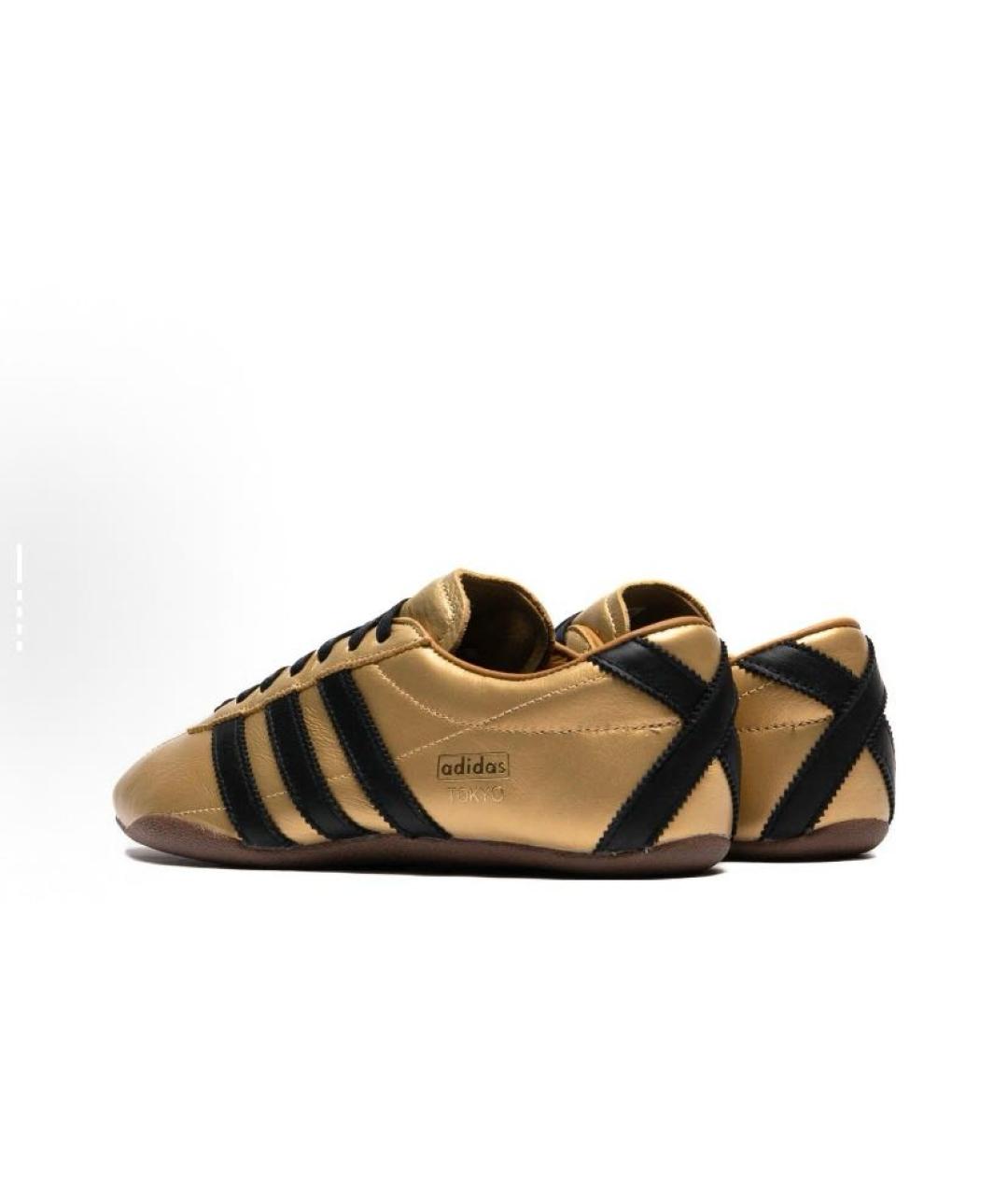 ADIDAS Золотые кожаные низкие кроссовки / кеды, фото 5