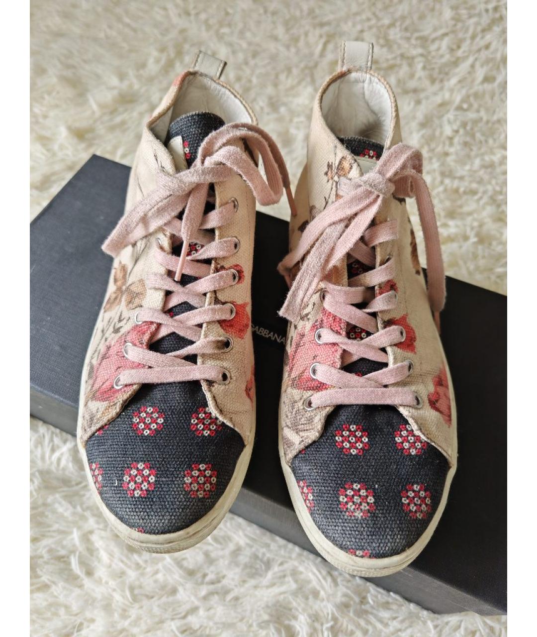 DOLCE&GABBANA Мульти текстильные кеды, фото 2