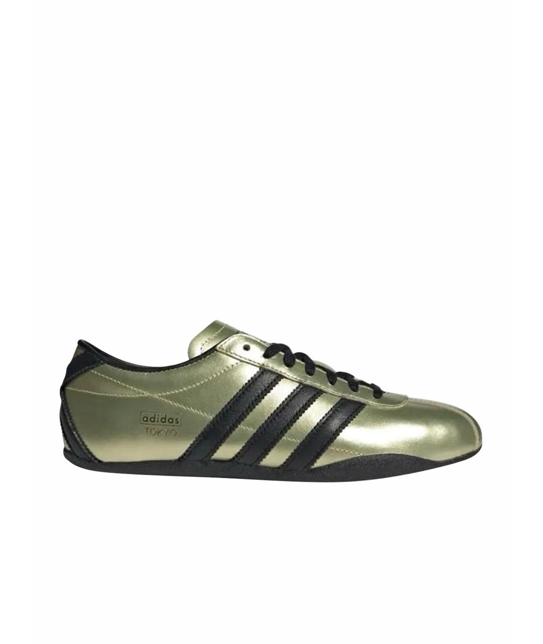 ADIDAS Золотые кожаные низкие кроссовки / кеды, фото 1