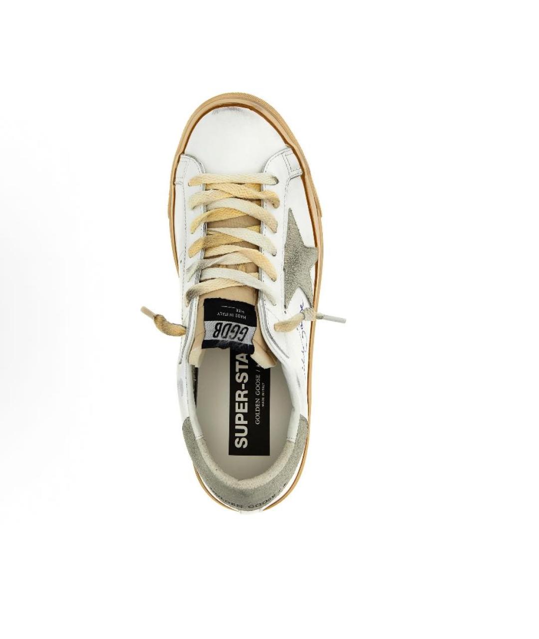 GOLDEN GOOSE DELUXE BRAND Бежевые кожаные кеды, фото 2