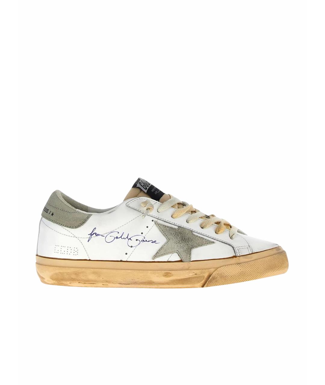 GOLDEN GOOSE DELUXE BRAND Бежевые кожаные кеды, фото 1