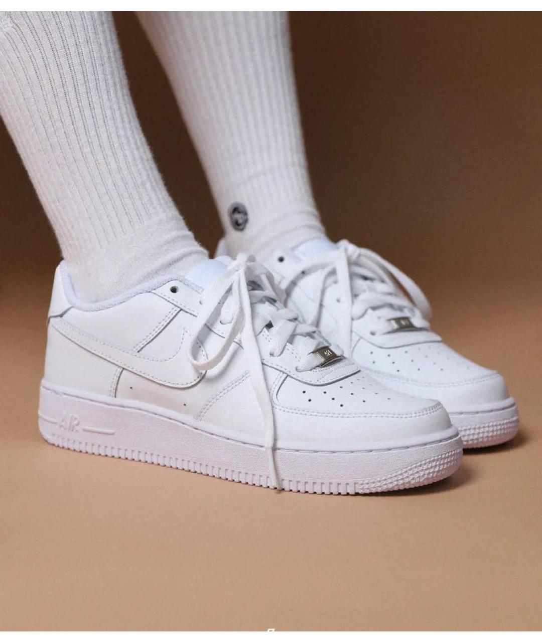 NIKE Белые кожаные низкие кроссовки / кеды, фото 7