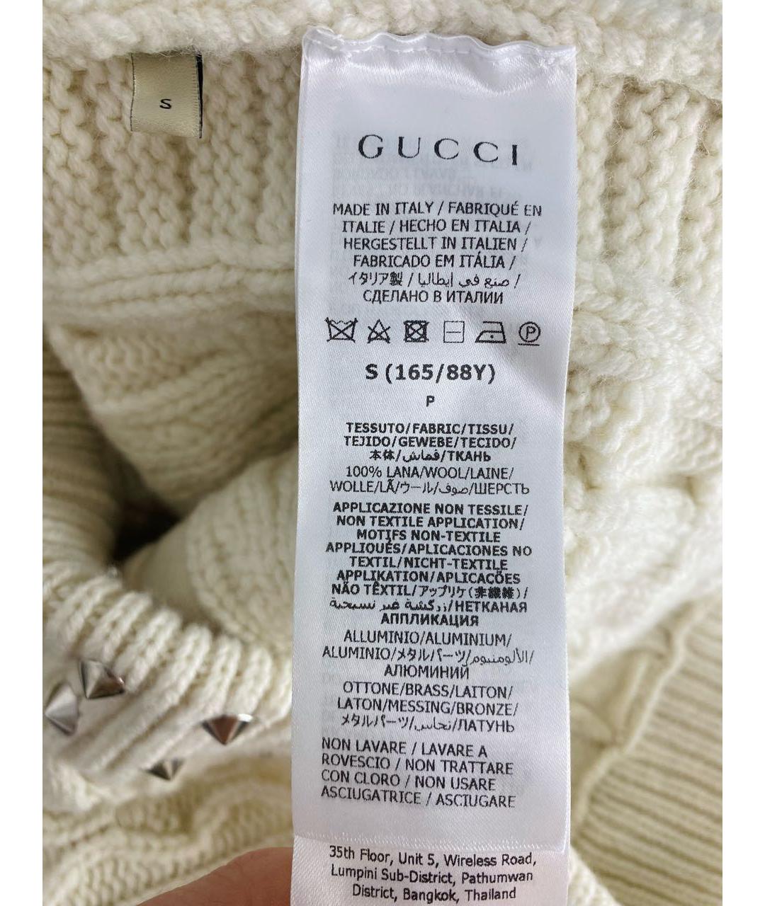 GUCCI Бежевый шерстяной джемпер / свитер, фото 7