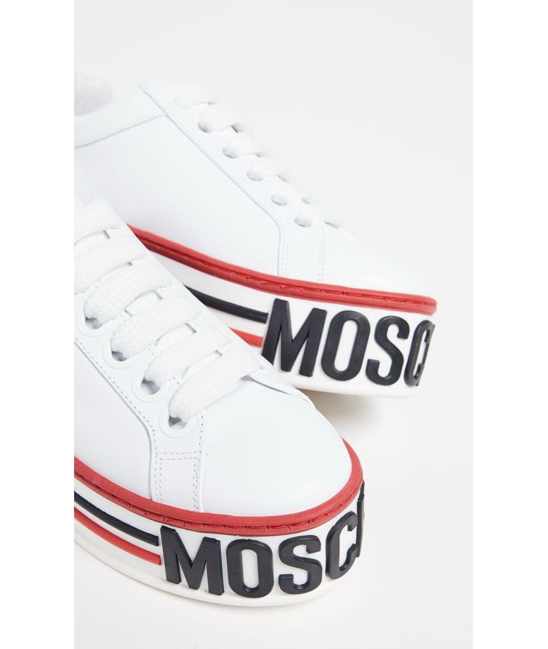 MOSCHINO Белые кожаные кроссовки, фото 7