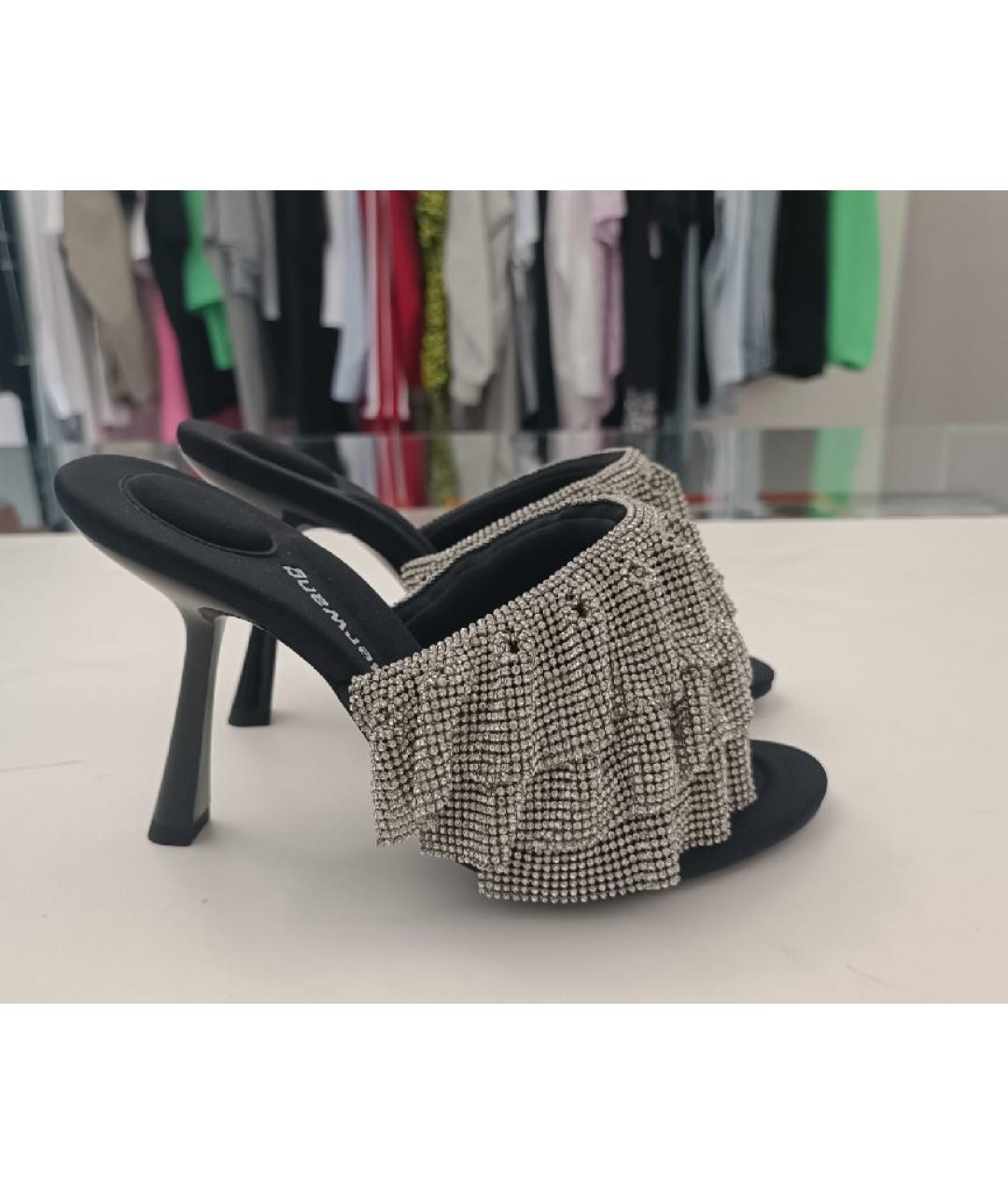 ALEXANDER WANG Черные текстильные мюли, фото 5