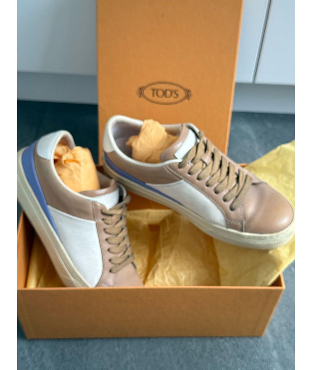 TOD'S Мульти кожаные кеды, фото 5