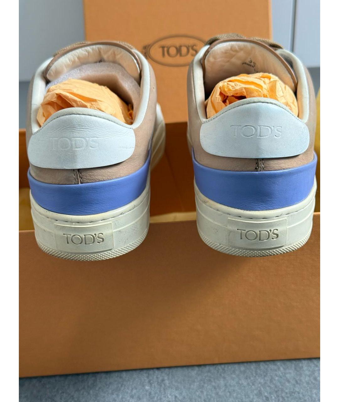TOD'S Мульти кожаные кеды, фото 3