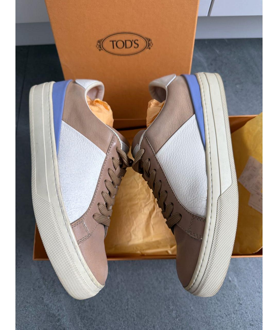 TOD'S Мульти кожаные кеды, фото 7