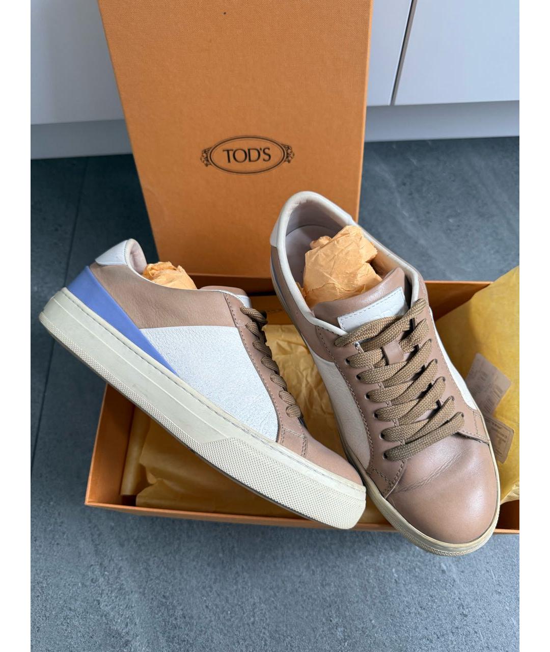 TOD'S Мульти кожаные кеды, фото 4