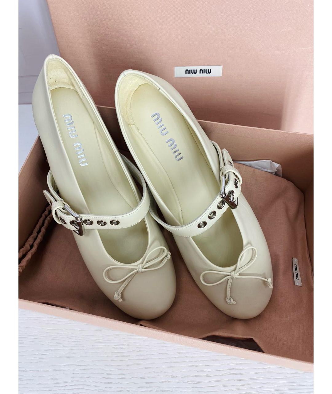 MIU MIU Кожаные балетки, фото 8