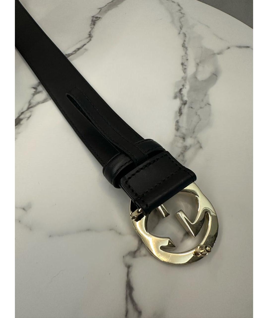 GUCCI Черный кожаный ремень, фото 2