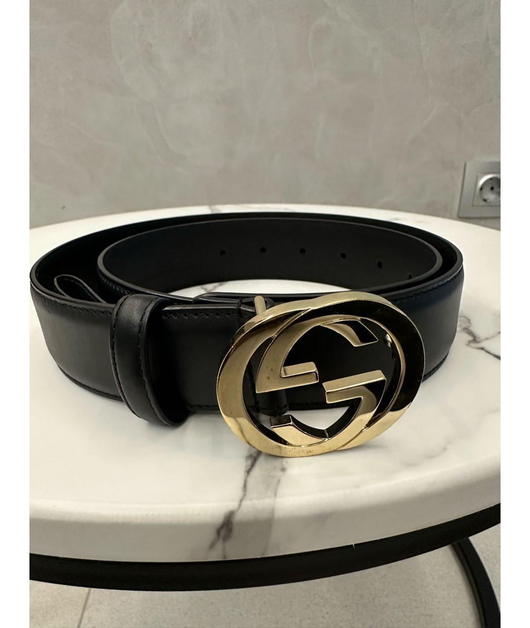 GUCCI Черный кожаный ремень, фото 5