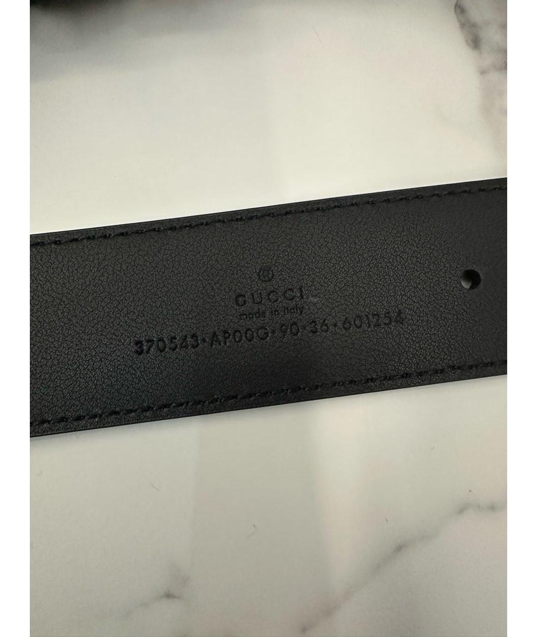 GUCCI Черный кожаный ремень, фото 3