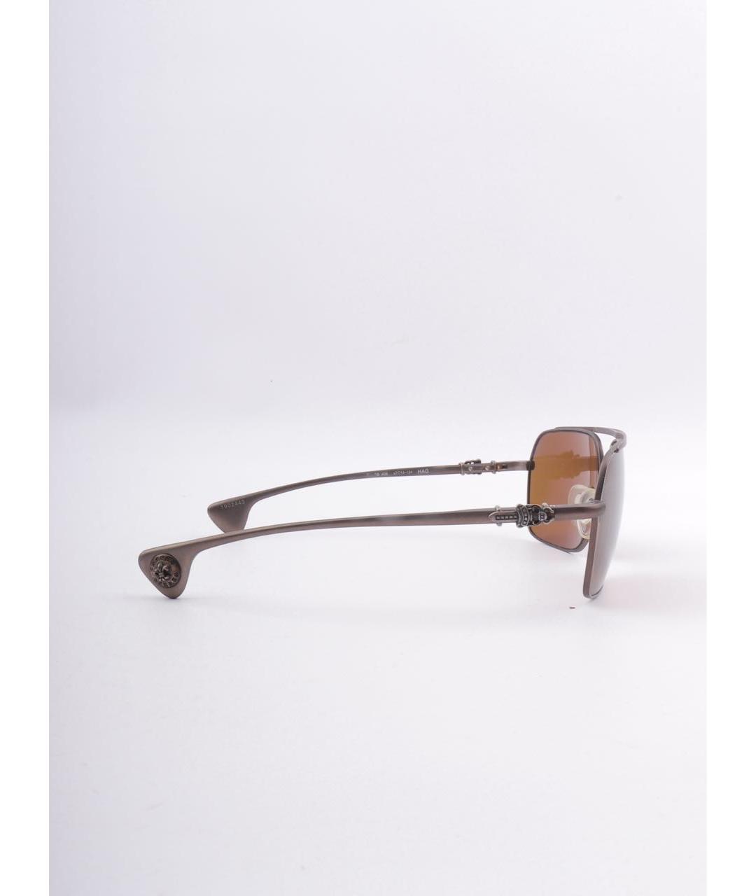 CHROME HEARTS Коричневые металлические солнцезащитные очки, фото 4