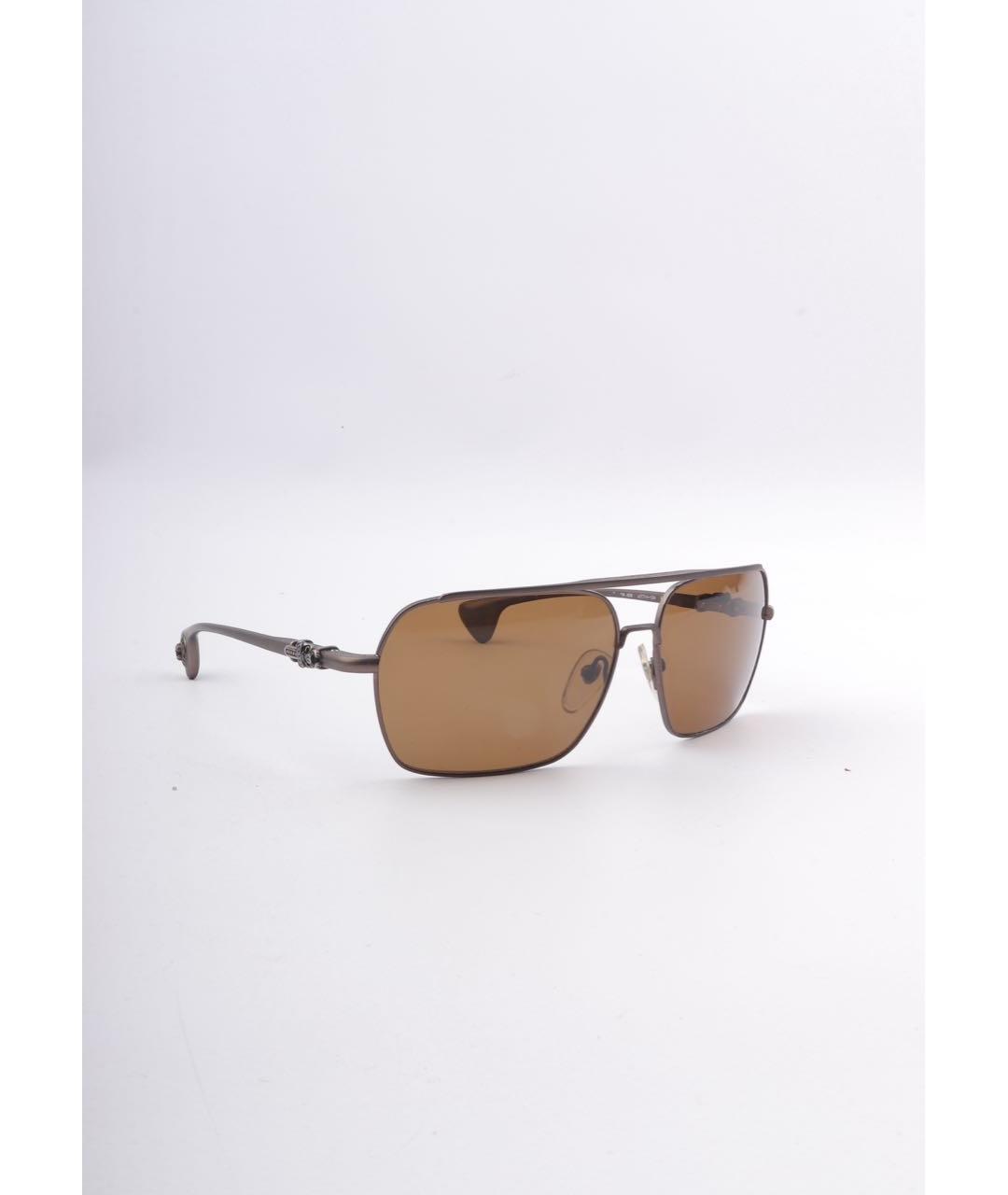 CHROME HEARTS Коричневые металлические солнцезащитные очки, фото 5