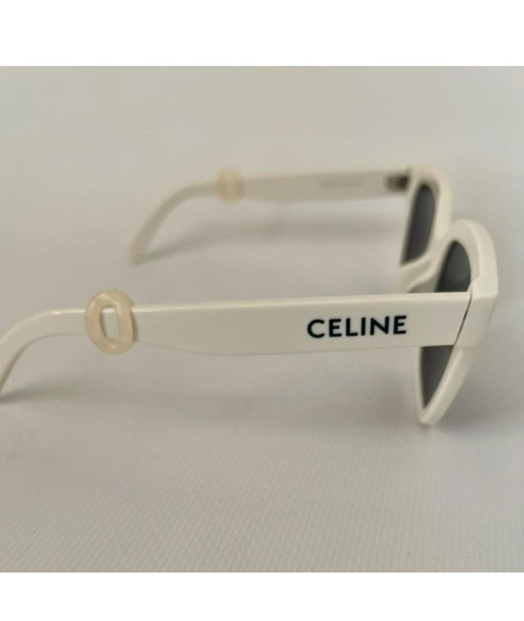 CELINE Белые пластиковые солнцезащитные очки, фото 6