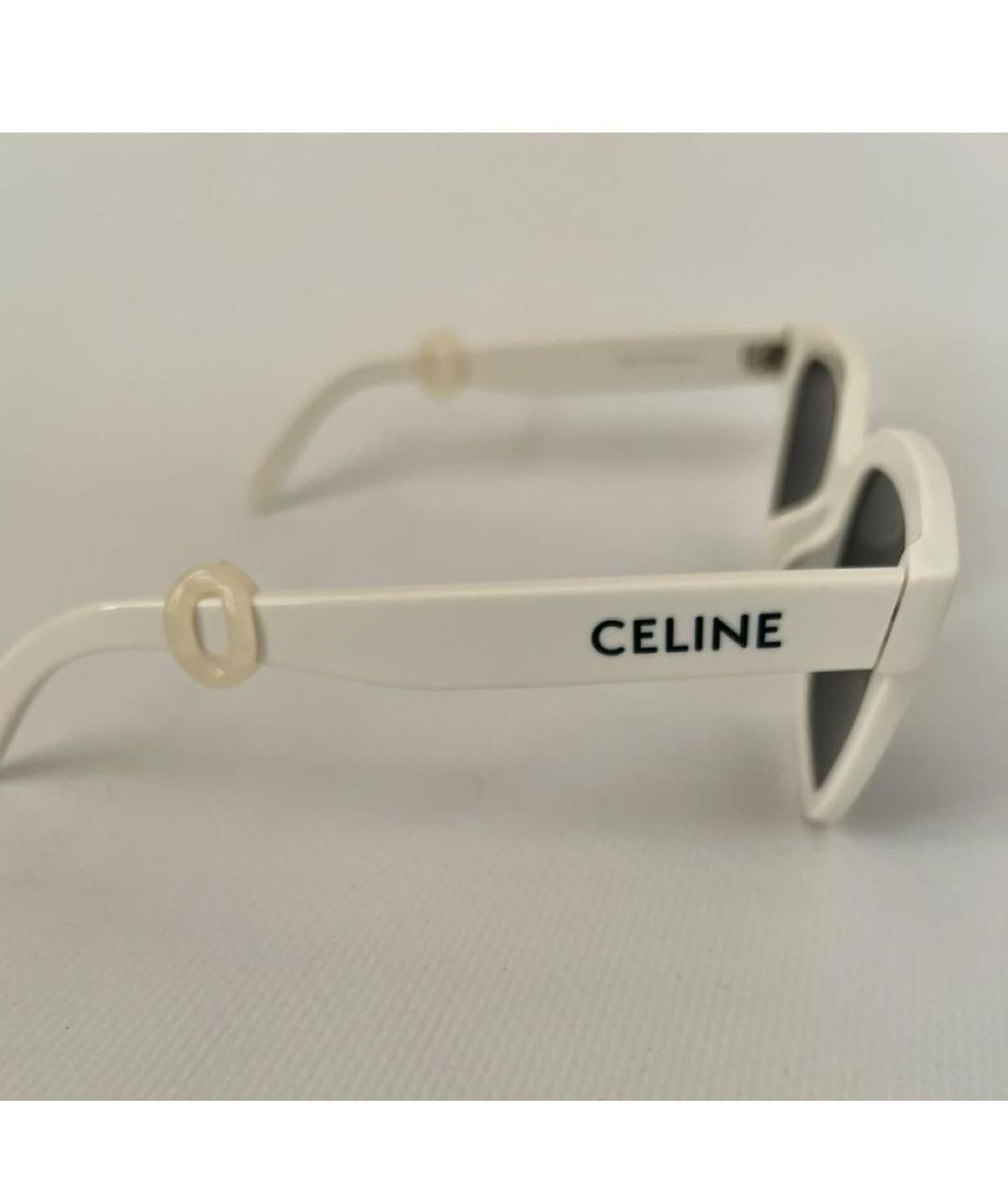 CELINE Белые пластиковые солнцезащитные очки, фото 3