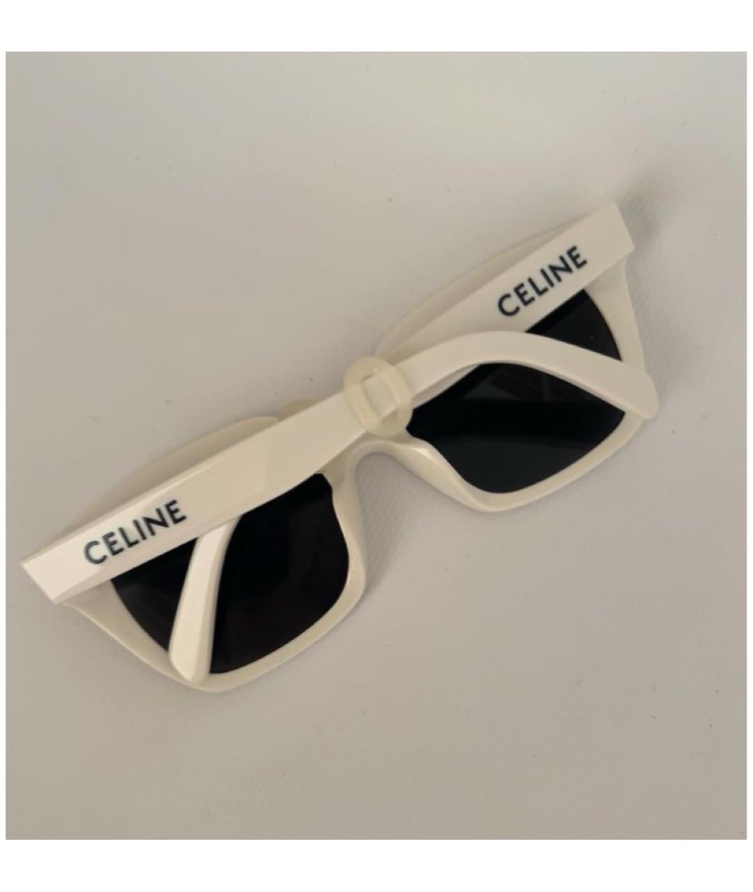 CELINE Белые пластиковые солнцезащитные очки, фото 4