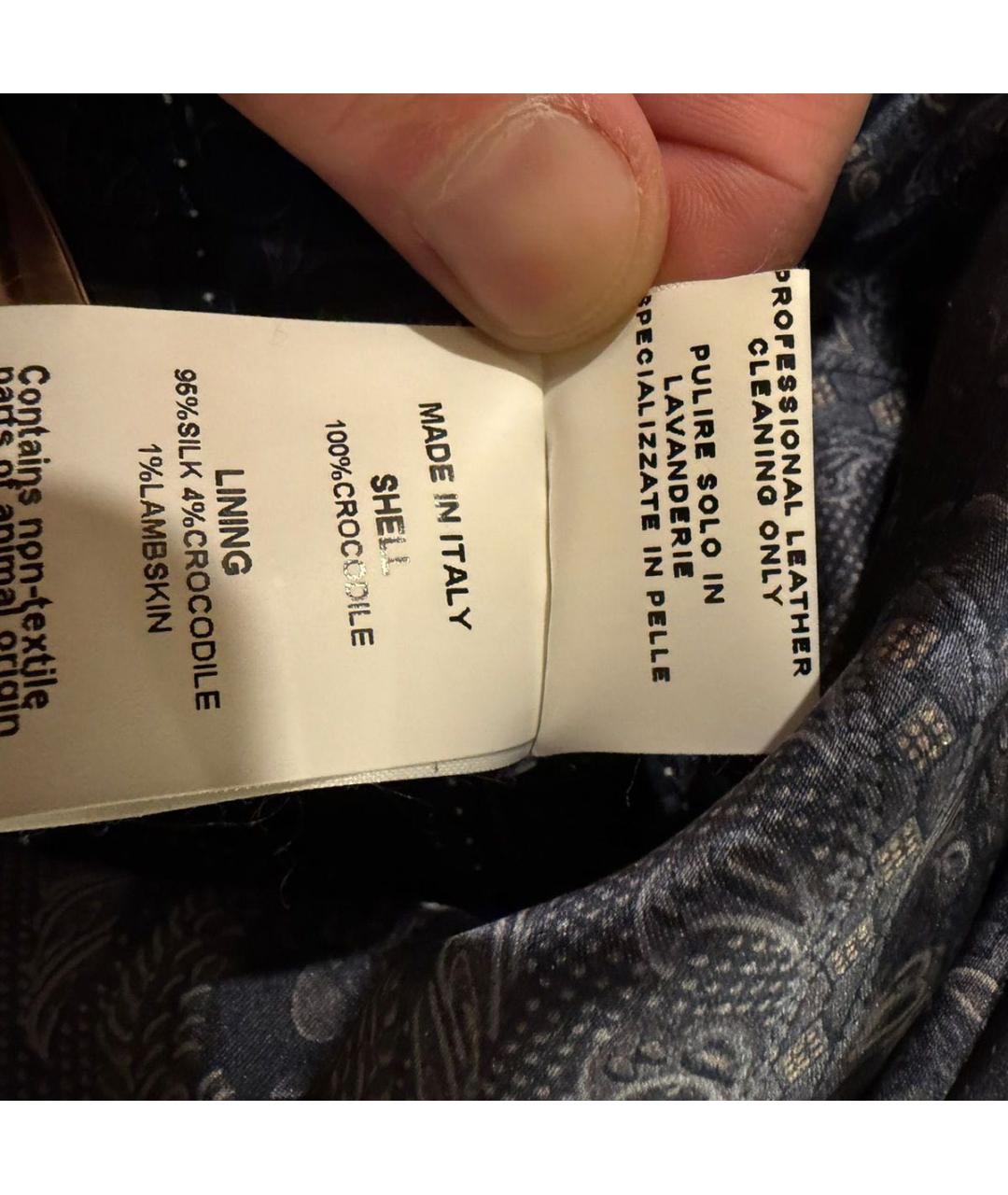 STEFANO RICCI Темно-синяя куртка из экзотической кожи, фото 4