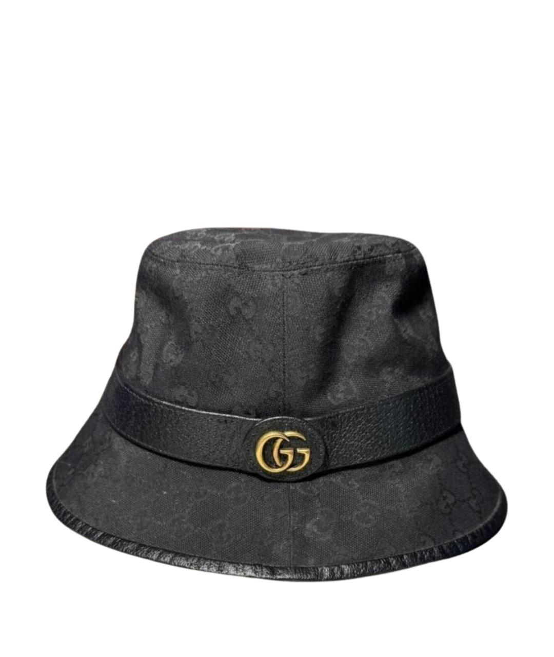 GUCCI Черная кожаная панама, фото 1