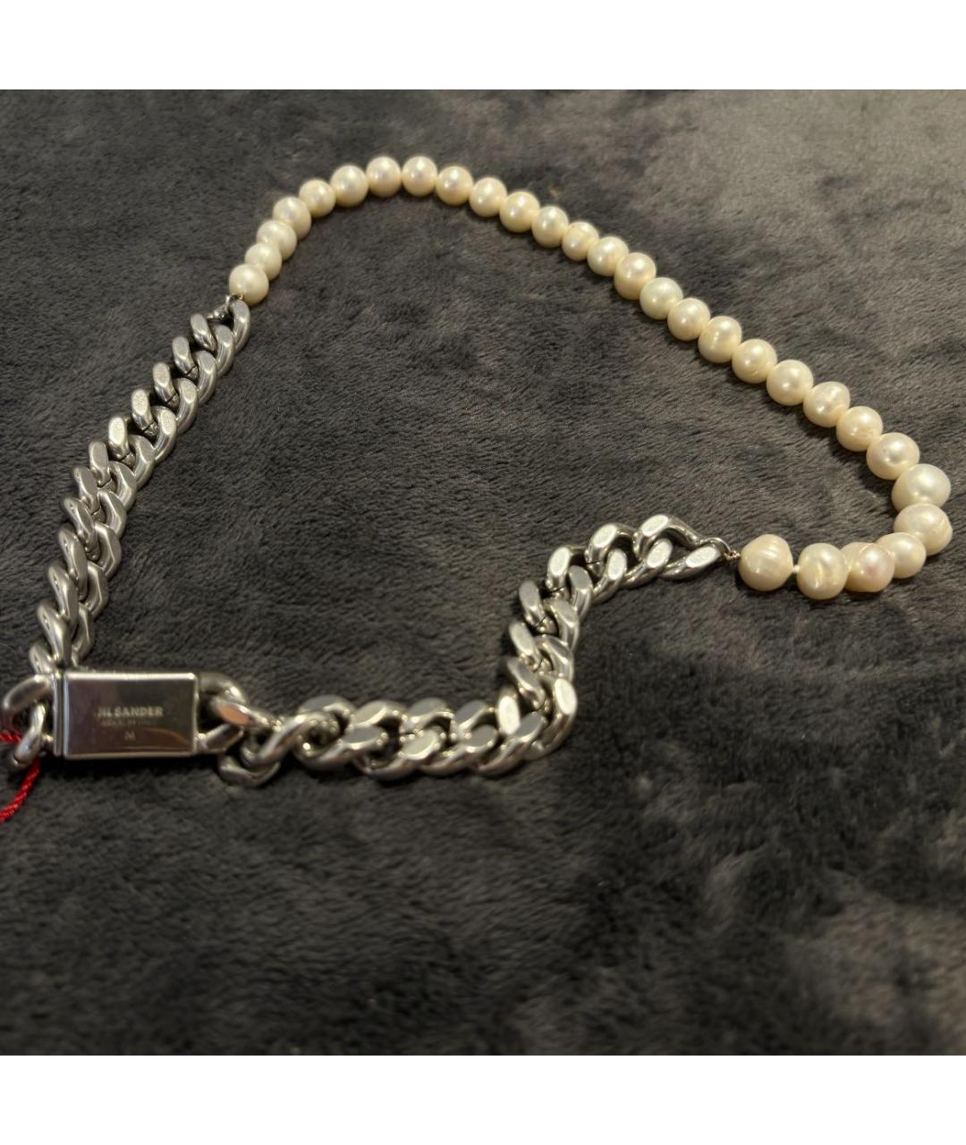 JIL SANDER Антрацитовая металлическая цепочка, фото 2
