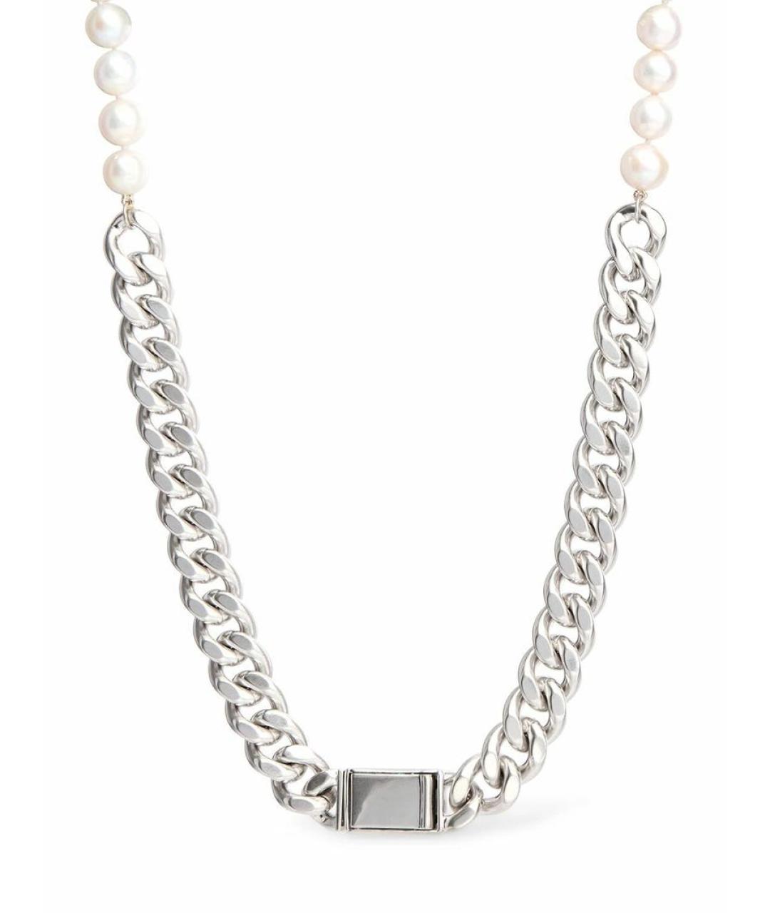 JIL SANDER Антрацитовая металлическая цепочка, фото 1